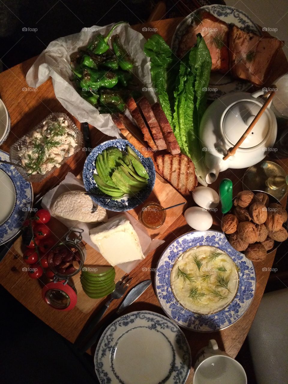 Swedish tapas style dinner with vegetables 