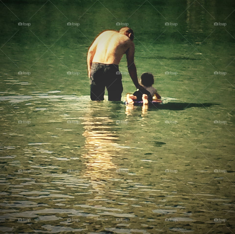 Floating with dad