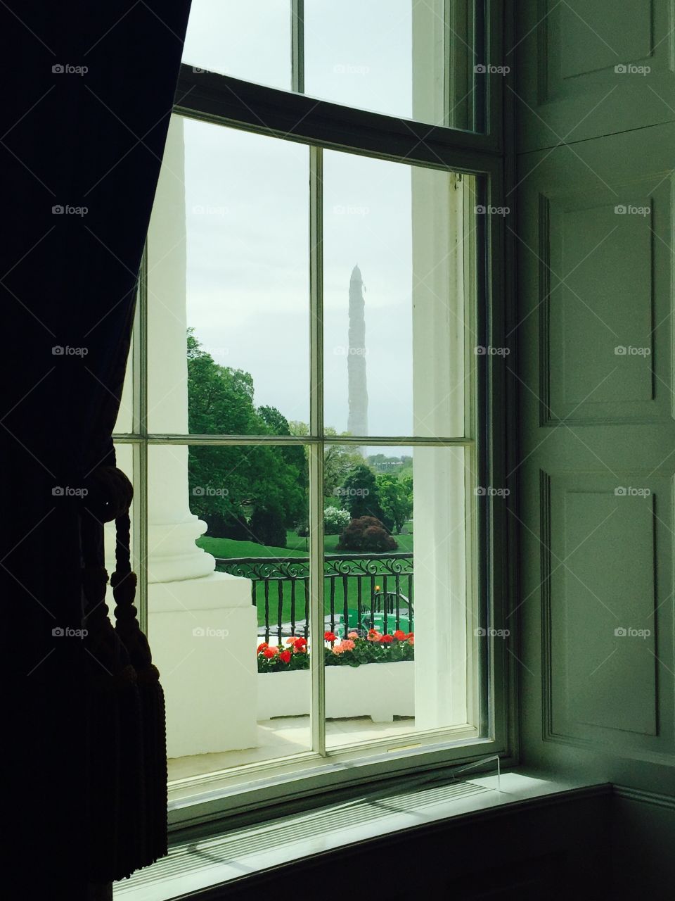 The White House window to monument 