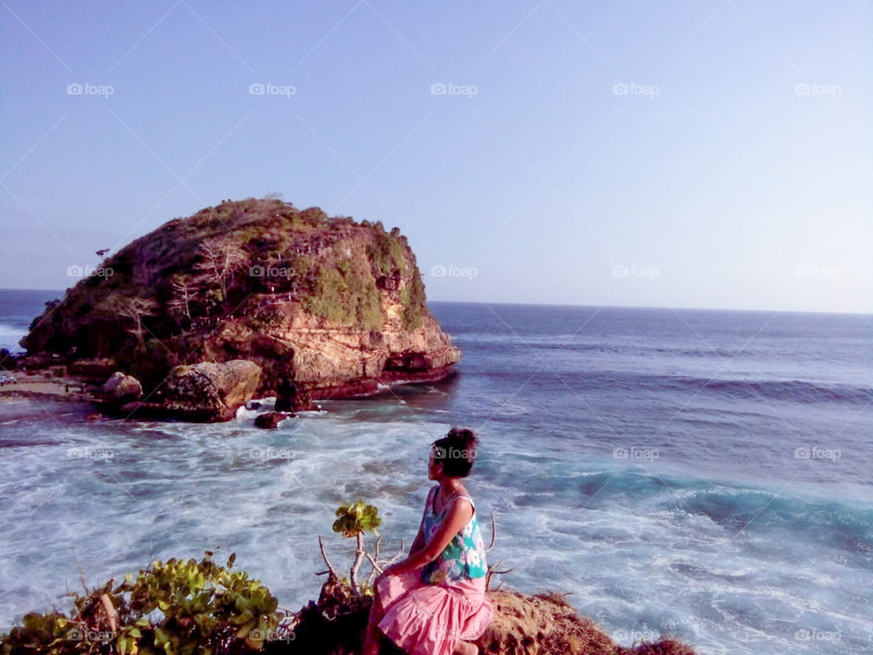 looking at the beautiful waves