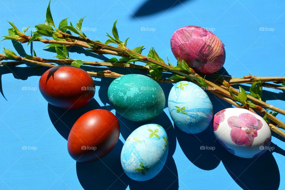 Easter eggs colorful spring holiday