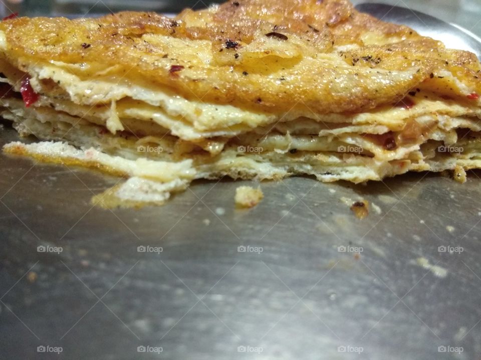 Triple layer cheese omlet