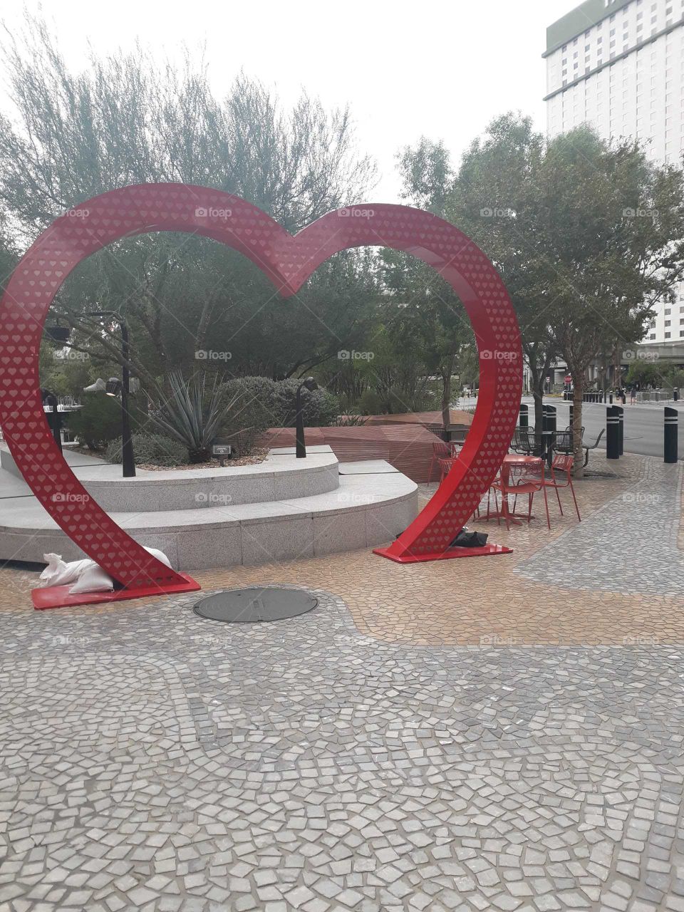 A heart display in The Park