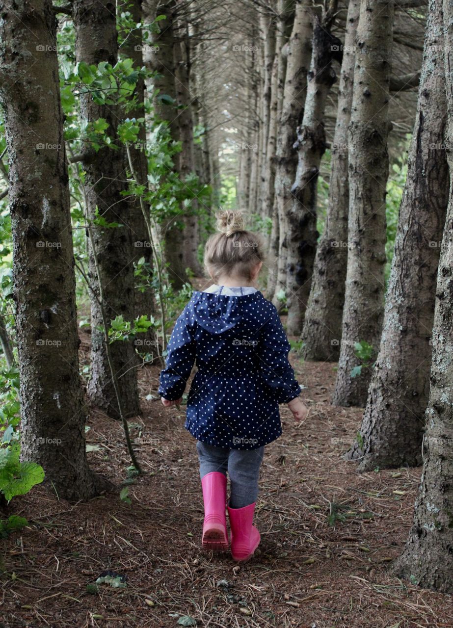 Little girl exploring nature