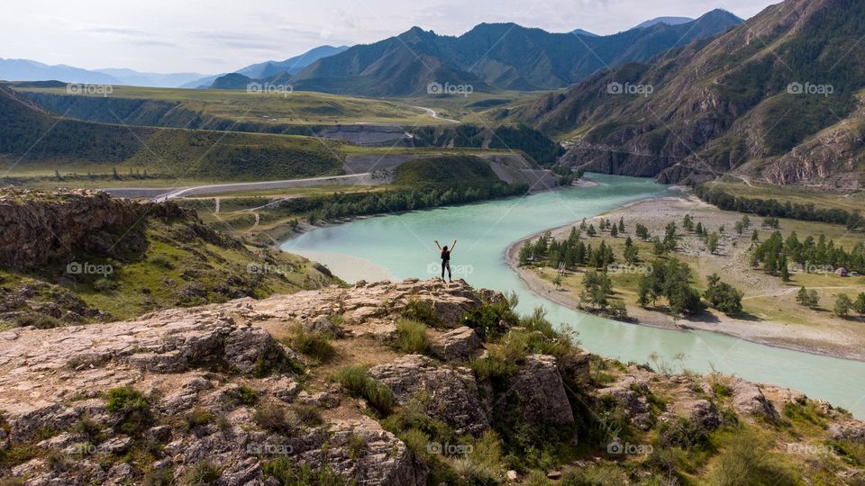 Young woman enjoying the view. 