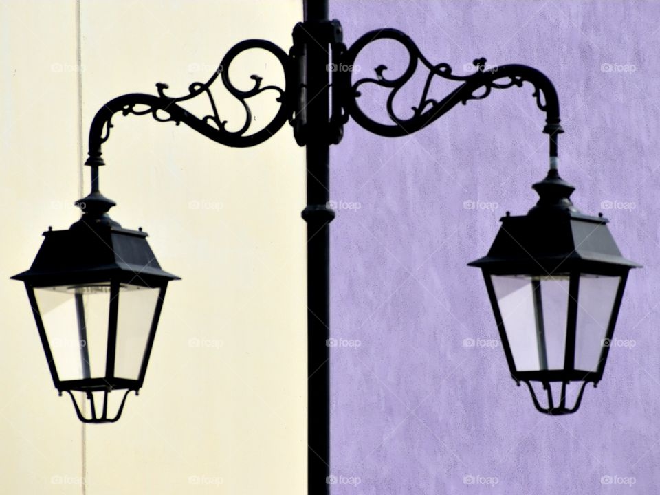 Lamps in two background color