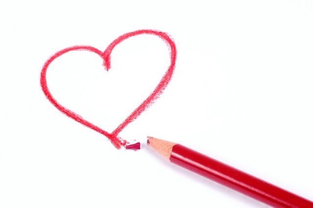Red heart drawing