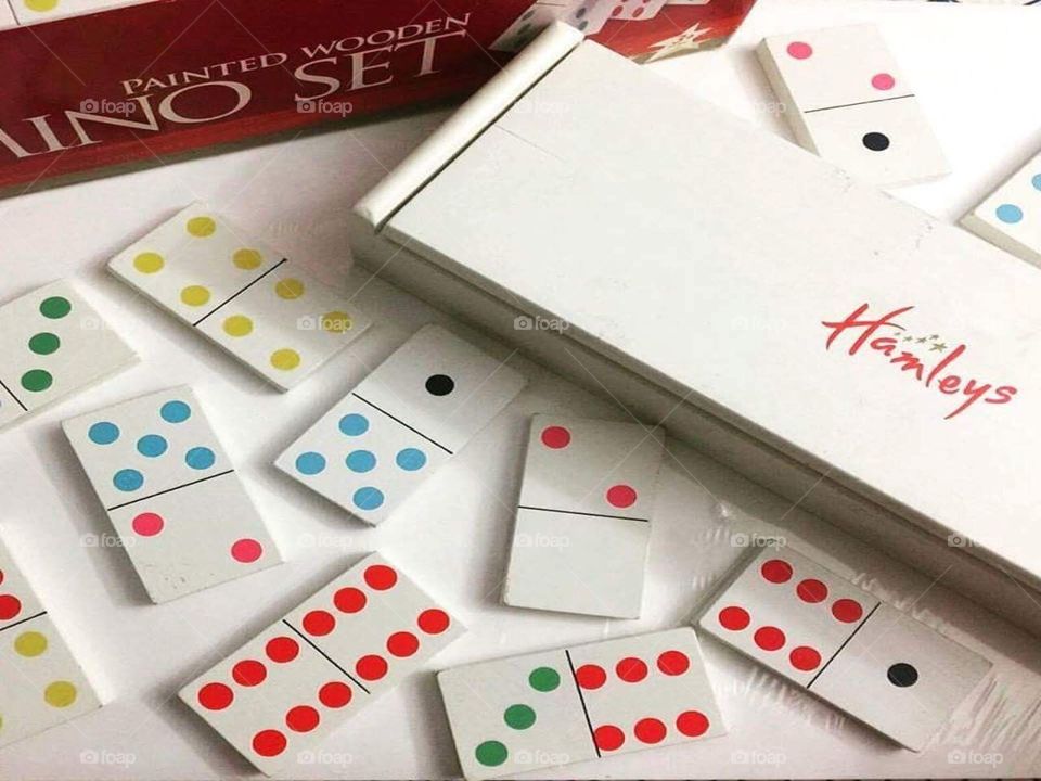 This is so epic..wooden dominoes from Hamleys UAE.