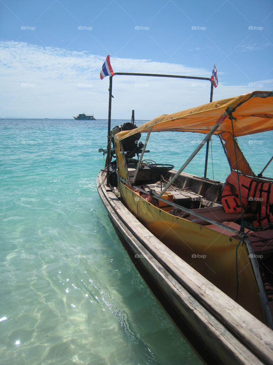 sun water sea boat by ostfeber