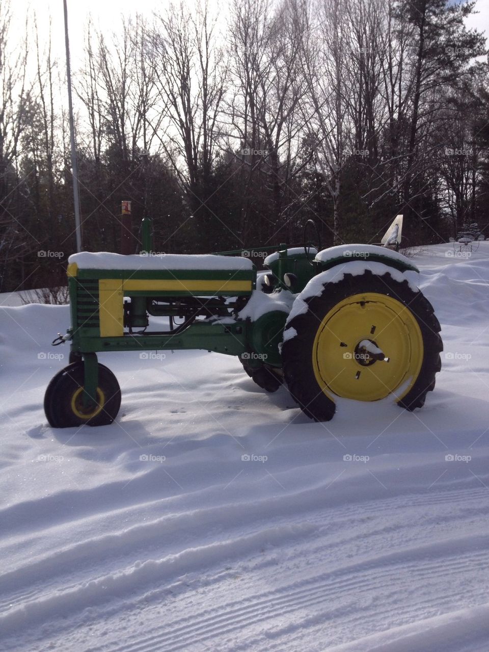 Tractor in the snow