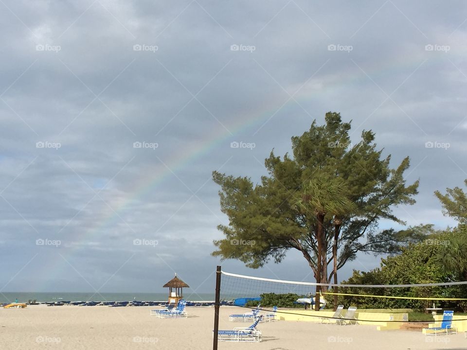 Rainbow to start the day. Stormy looking skies and a rainbow in the morning.  St. Pete Beach, FL
