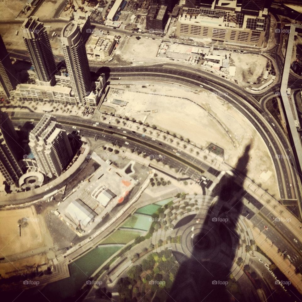 View from the Burj Khalifa, the tallest building in the world.