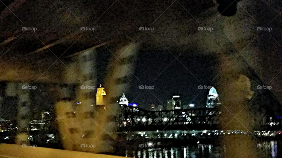 Cincinnati through the bridge