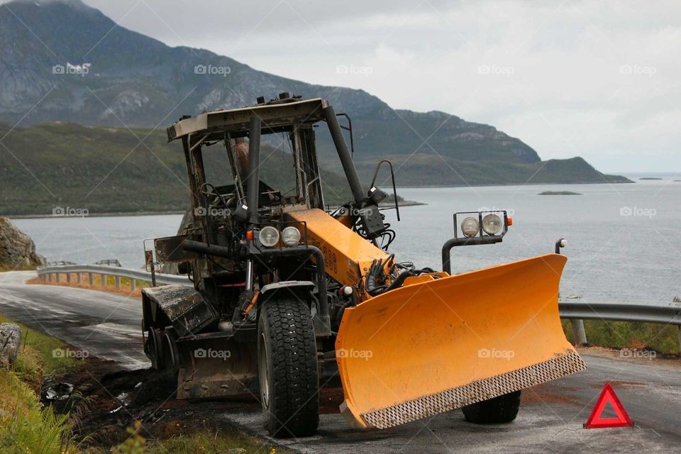 Burnout. This machine ignited and burned out. Kvaløya, Norway.