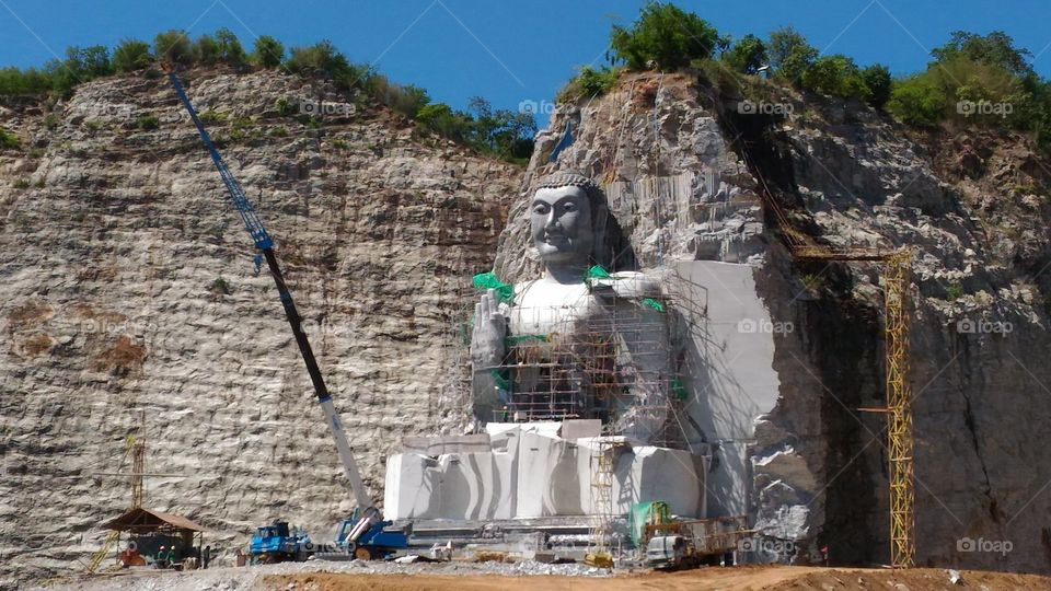 Big Carve Buddha At Supanburi Province, Thailand
