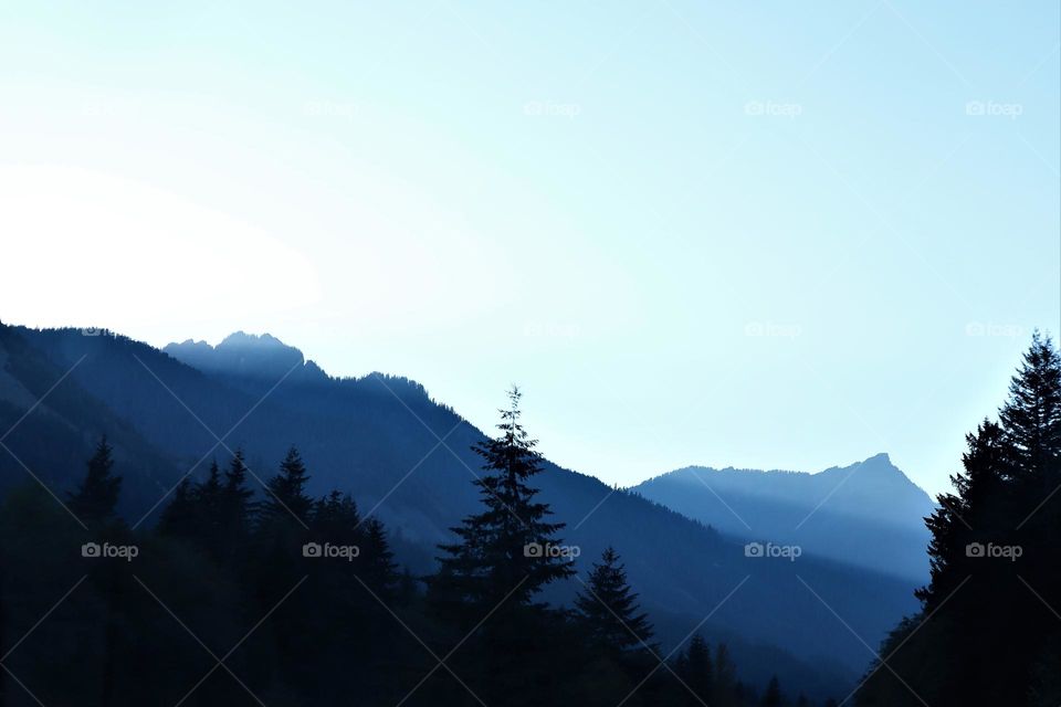 Sun rays over the mountains