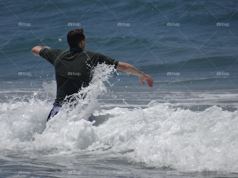 Running through the waves