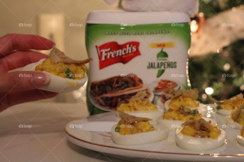 Deviled eggs for Christmas with French’s