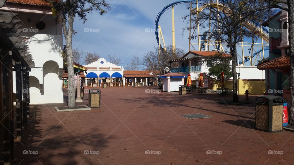 Six Flags Fiesta Texas. Amusement Park.