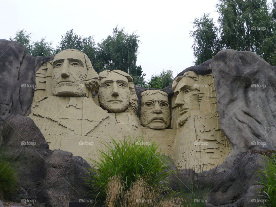 Mount Rushmore in lego bricks. Legoland Denmark 