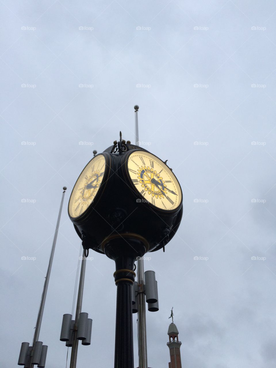 Clock in downtown Rochester New York