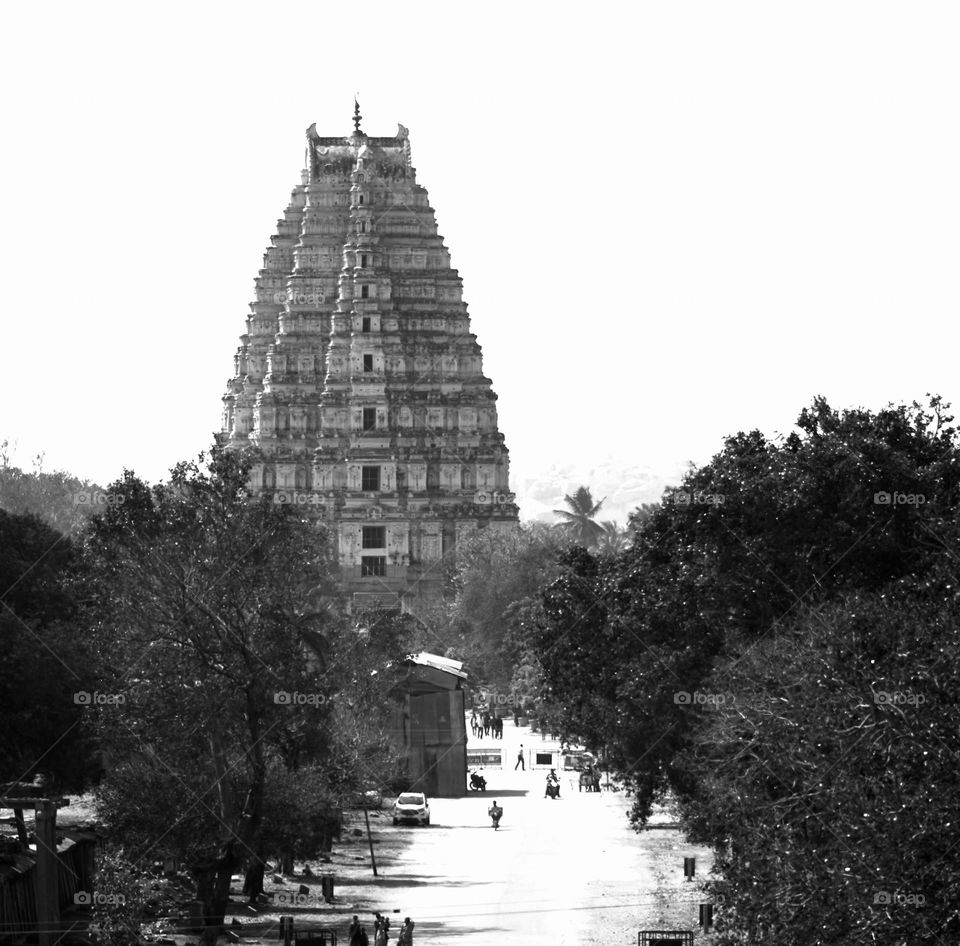 Virupaksha temple - monochromatic- Hampi 