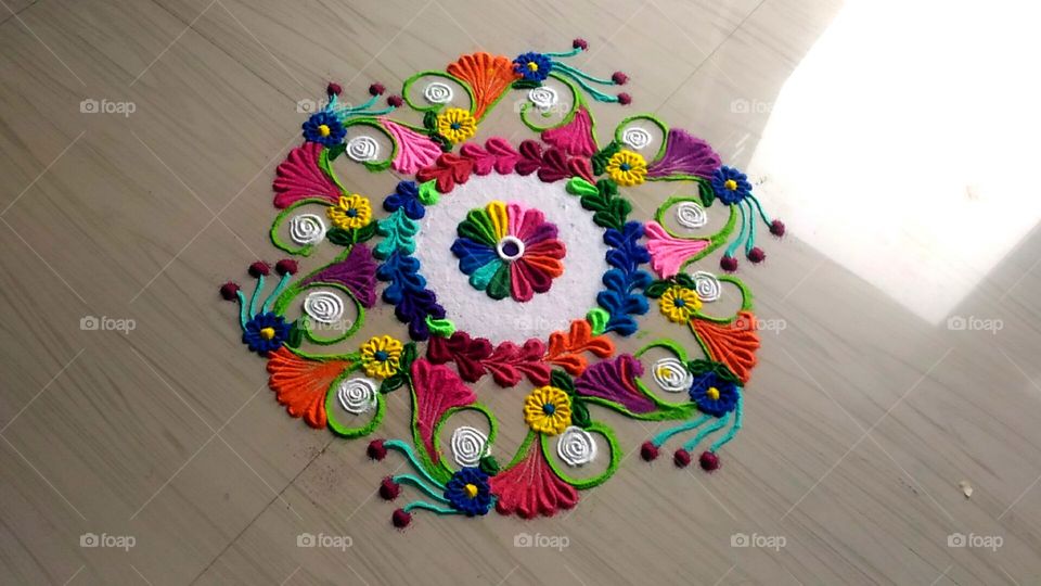 FESTIVAL'S rangoli designs in multicolored