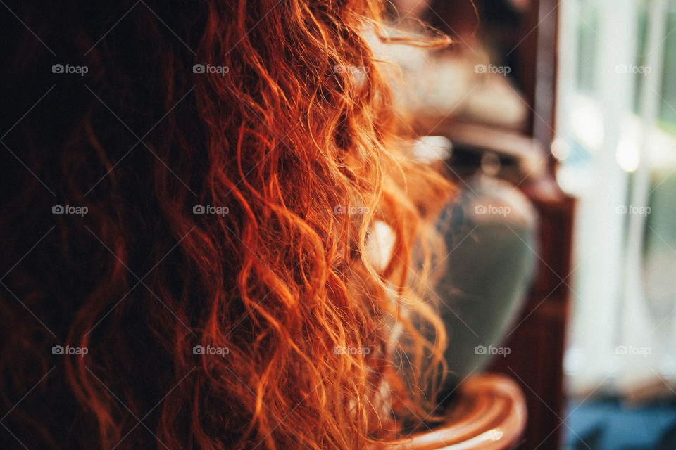 Close-up of a women blond hair