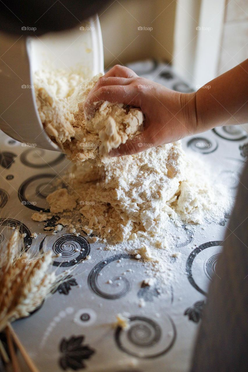 Kneading bread dough