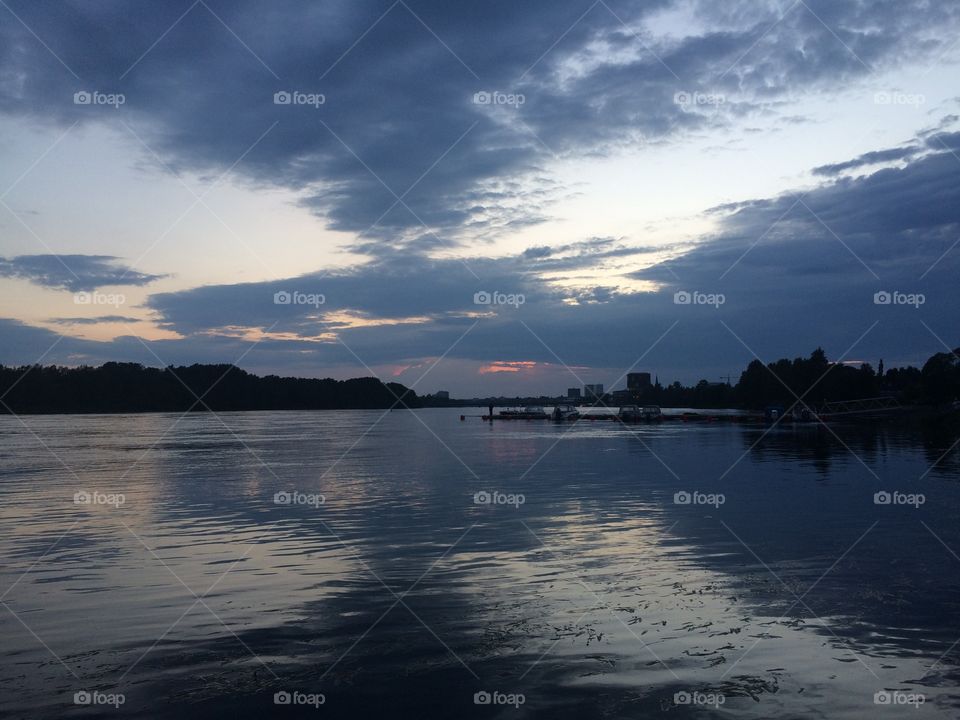 Water, Sunset, Dawn, No Person, Reflection