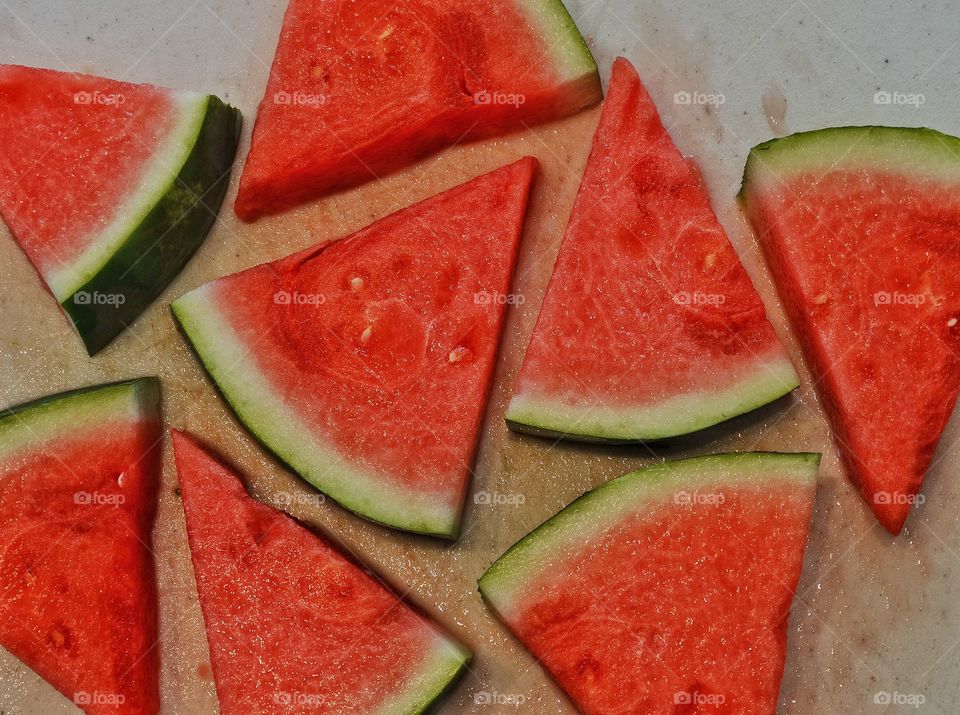 Fresh sliced watermelon