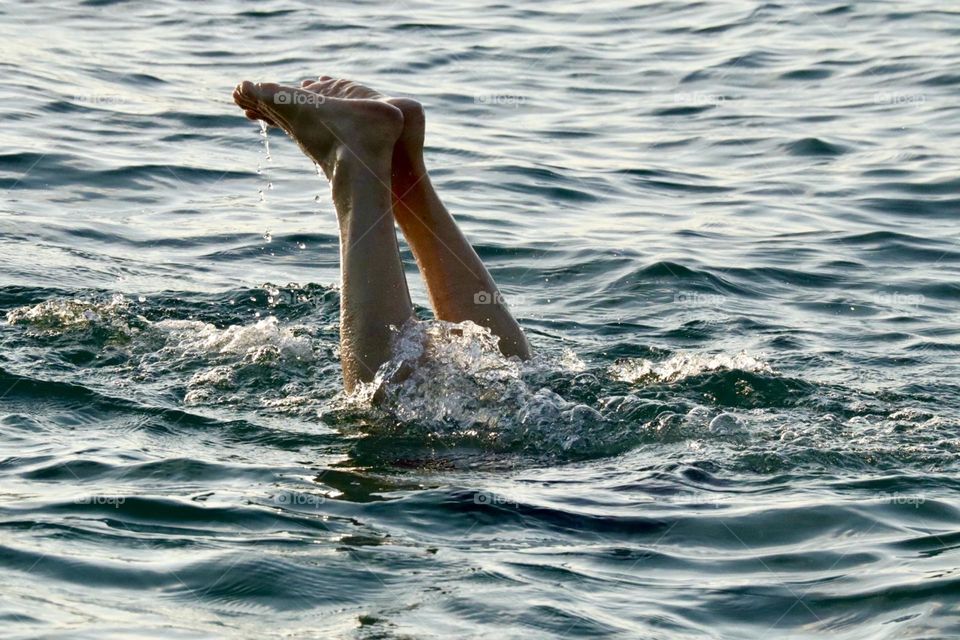 Man diving into the sea 