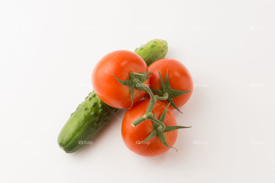 Cucumber and tomato