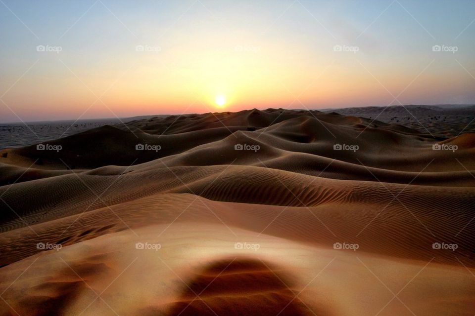 Sandy day on top of sand dunes 