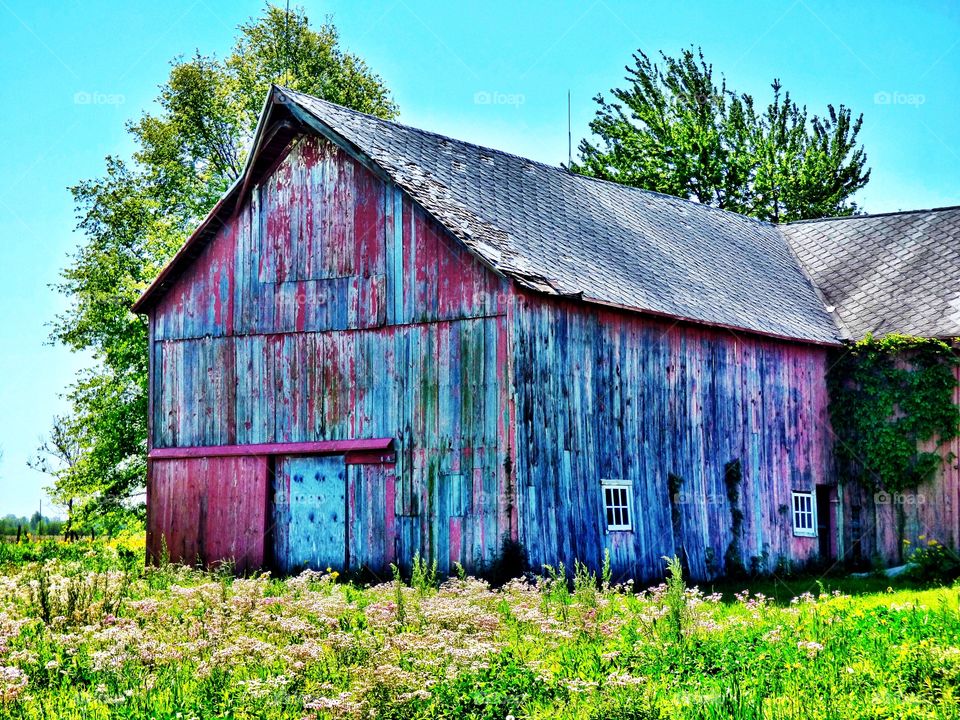Old Indiana rustic red barn 