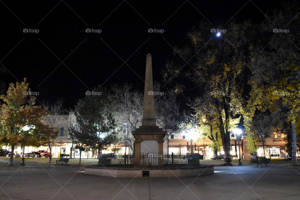 Downtown Santa Fe at night
