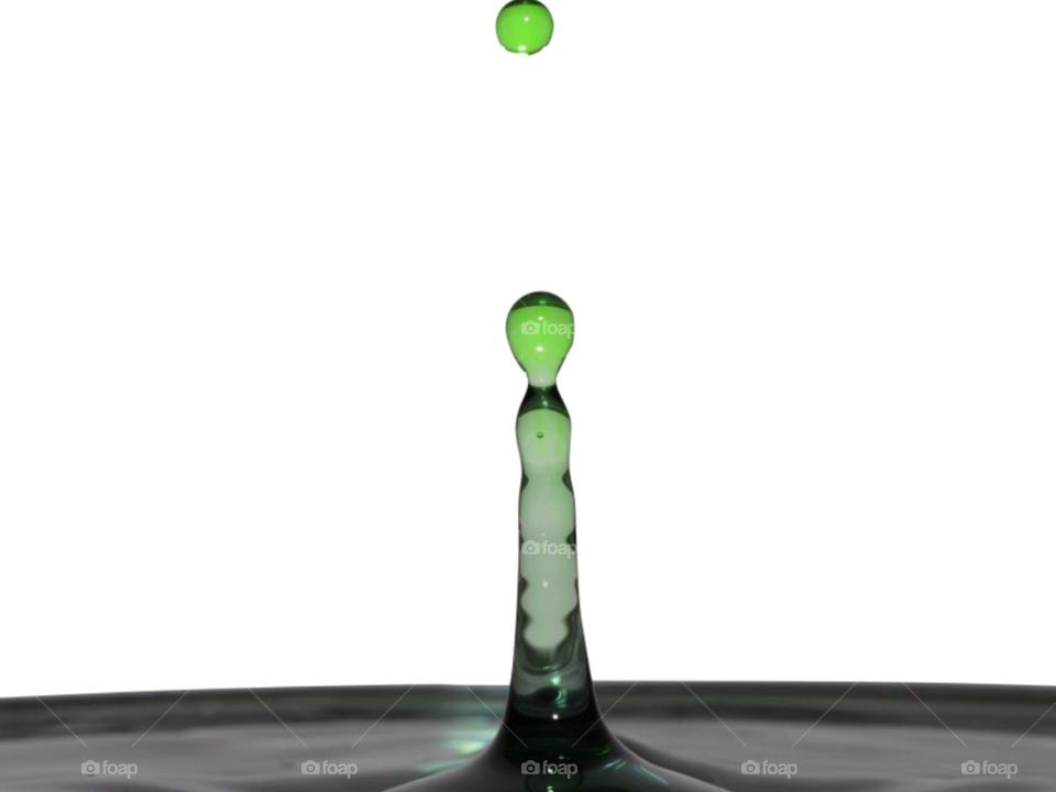 Water Droplets Picture Green 