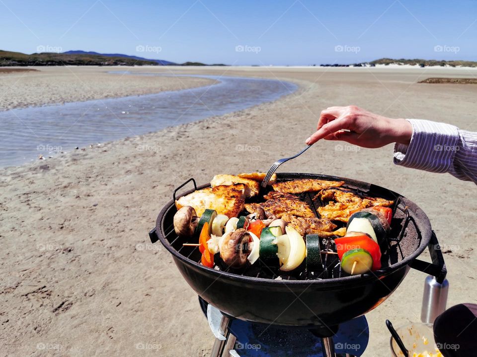 Summer barbecue at the beach