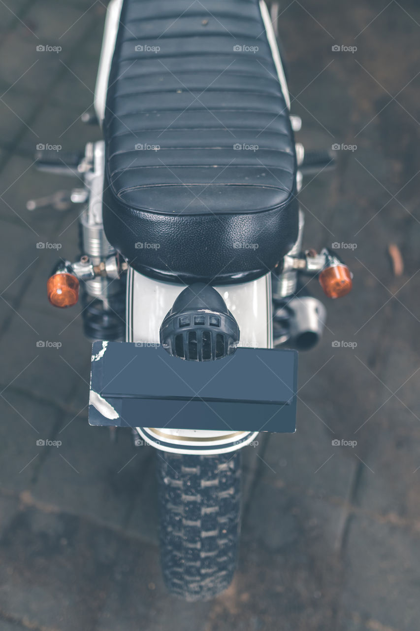 Honda motorcycle closeup.
