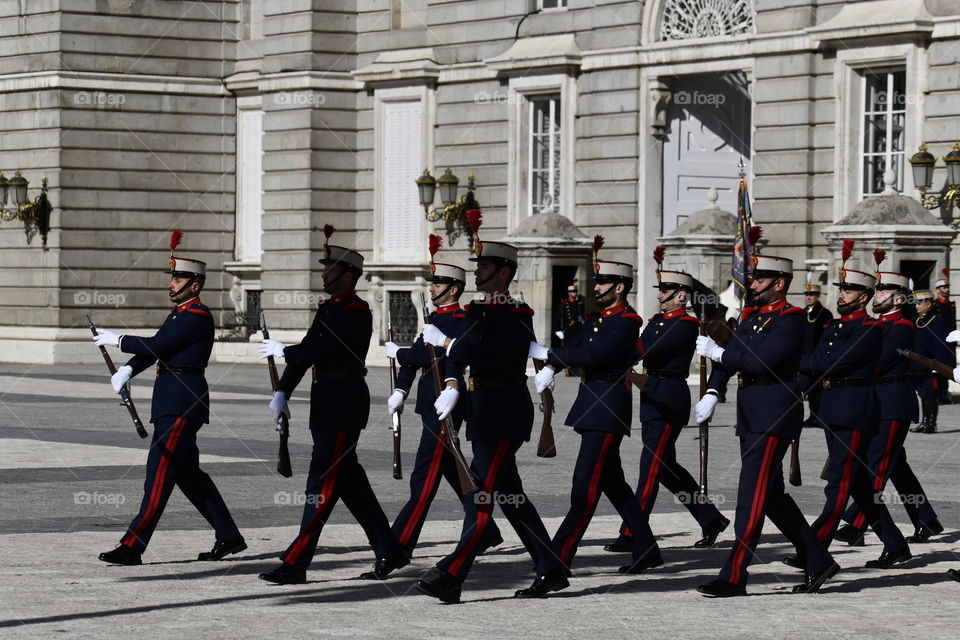 Cambio de guardia, Palacio Real, Madrid, España - Change of guard, Palacio Real, Madrid, Spain
