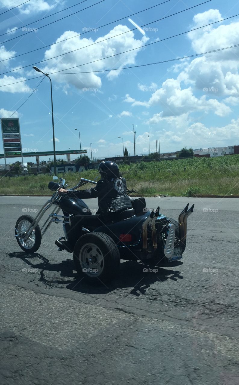 In the road motorcycle bike