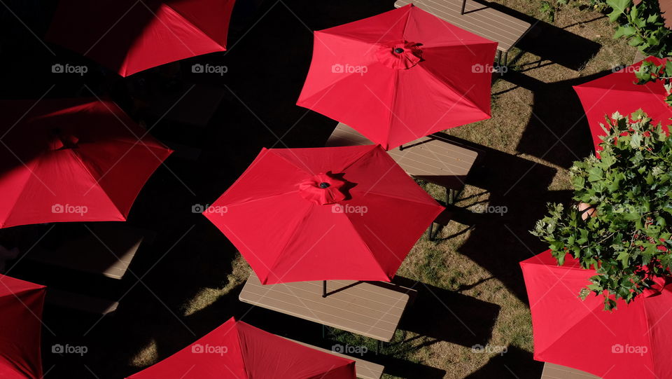 Red Patio Umbrellas