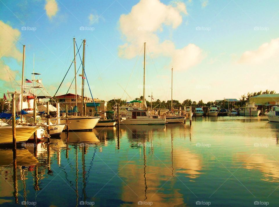 Boats at sunset