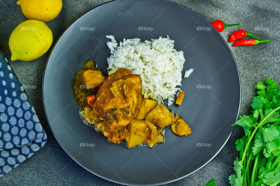 Chicken Tagine served with Rice