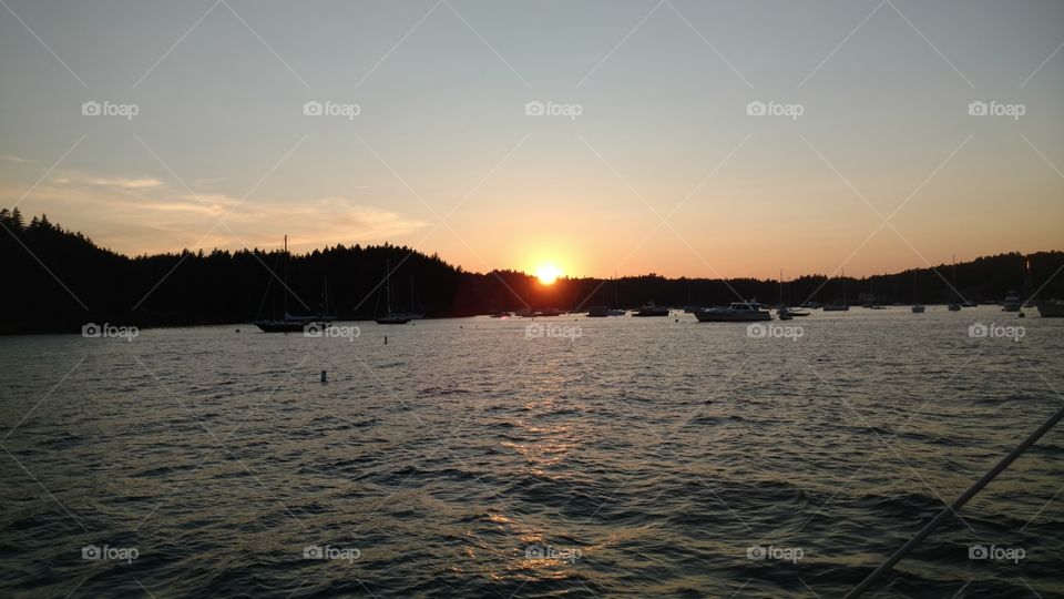 Harbor sunset in Maine