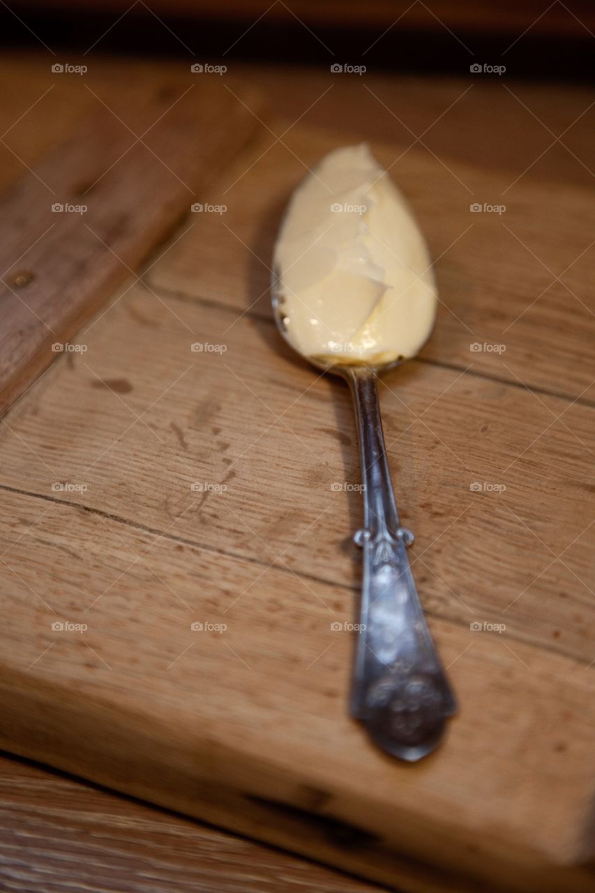 Spoon with butter