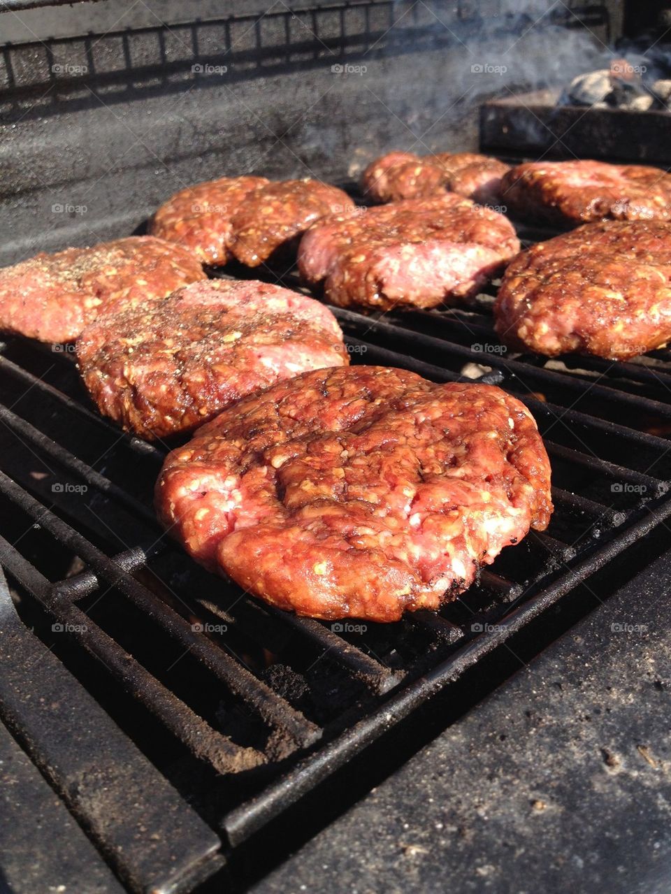 Burgers on Grill