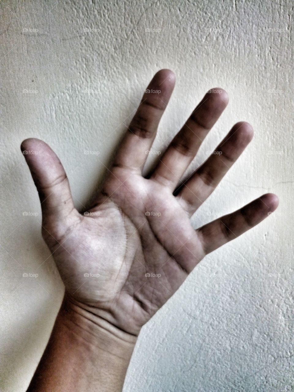 worker's hand
