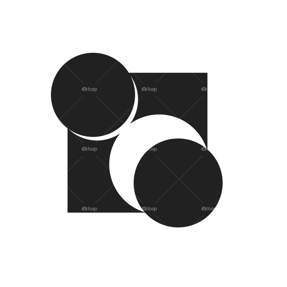 This logo is an abstract design consisting of black and white elements. There is a big black box in the background