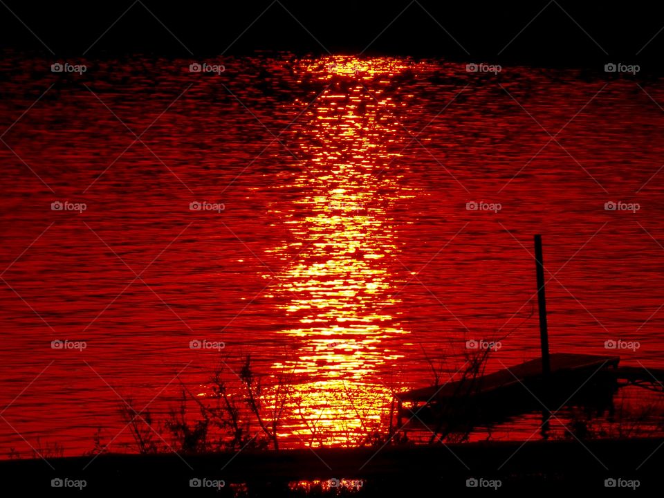 Amazing sunset over morse lake in Cicero Indiana. 